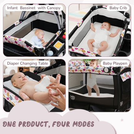 AP2- 4 in 1 Portable Pack and Play Baby Nursery Center with Bassinet - Likeshoppe 