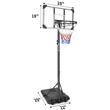 BG4-Portable Basketball Goal System with Stable Base and Wheels, use for Indoor Outdoor teenagers youth height adjustable 5.6 to 7ft Basketball Hoop 28 Inch Backboard - Likeshoppe 