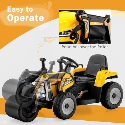 BH23- 12V Kids Ride on Road Roller with 2.4G Remote Control - Likeshoppe 