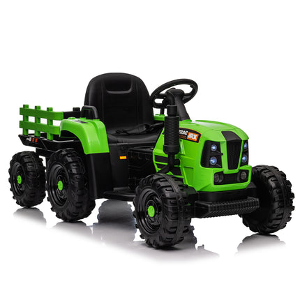 BH20- Ride on Tractor with Trailer,12V Battery Powered Electric Tractor Toy w/Remote Control,electric car for kids,Three speed adjustable,Power display, USB,MP3 ,Bluetooth,LED light,Two-point safety belt - Likeshoppe 