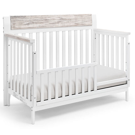 A012- Hayes 4-in-1 Convertible Crib White/Natural - Likeshoppe 