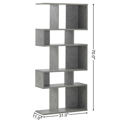 AT24- 5 Cubes Ladder Shelf Corner Bookshelf Display Rack Bookcase - Likeshoppe 