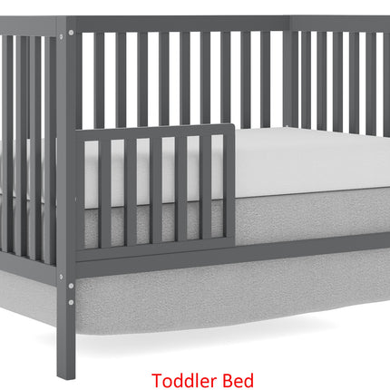 A02- Synergy,5-In-1 Convertible Crib, Converts from Baby Crib to Toddler Bed, Fits Standard Full-Size Crib Mattress ,Easy to Assemble 53*29*9 Inches-STORM GREY - Likeshoppe 