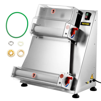 BS1- Pizza Dough Roller Sheeter, Max 16" Automatic Commercial Dough Roller Sheeter, 370W Electric Pizza Dough Roller Stainless Steel, Suitable for Noodle Pizza Bread and Pasta Maker Equipment - Likeshoppe 