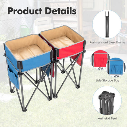 BL2-2 Pieces Folding Camping Tables with Large Capacity Storage Sink for Picnic - Likeshoppe 