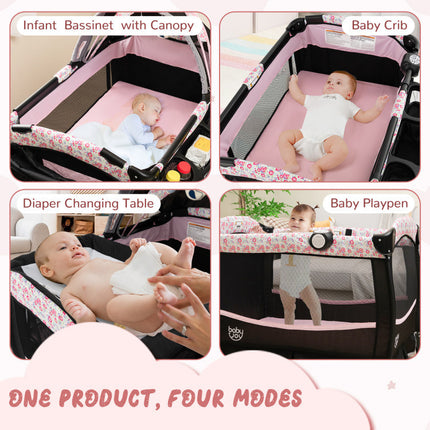 AP2- 4 in 1 Portable Pack and Play Baby Nursery Center with Bassinet - Likeshoppe 