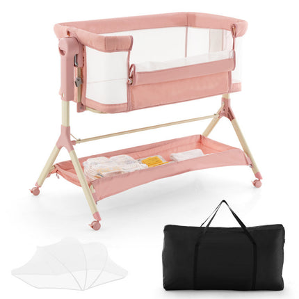 AP1- Height Adjustable Bedside Sleeper with Storage Bag and Soft Mattress for Baby - Likeshoppe 