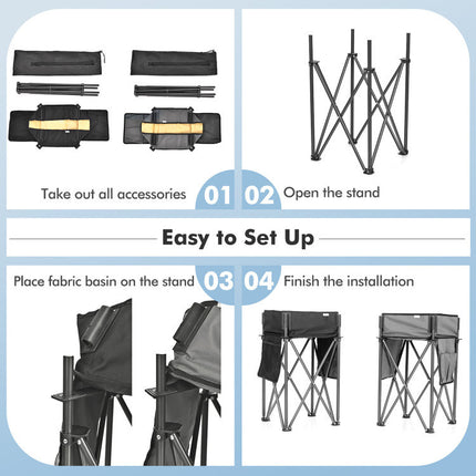 BL2-2 Pieces Folding Camping Tables with Large Capacity Storage Sink for Picnic - Likeshoppe 