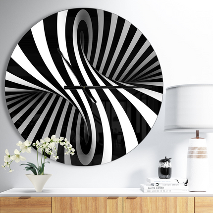 CG13- Designart 'Black and White Spiral ' Modern wall clock(Size 23" x 23") - Likeshoppe 