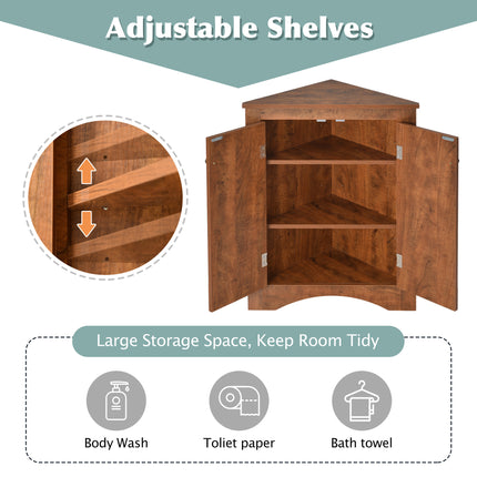 AM4- Triangle Bathroom Storage Cabinet with Adjustable Shelves;  Freestanding Floor Cabinet for Home Kitchen