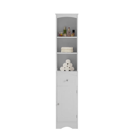 AN3- Tall Bathroom Cabinet;  Freestanding Storage Cabinet with Drawer;  MDF Board;  Adjustable Shelf - Likeshoppe 