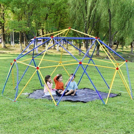 BB7- 10ft Geometric Dome Climber Play Center, Kids Climbing Dome Tower with Hammock, Rust & UV Resistant Steel Supporting 1000 LBS - Likeshoppe 