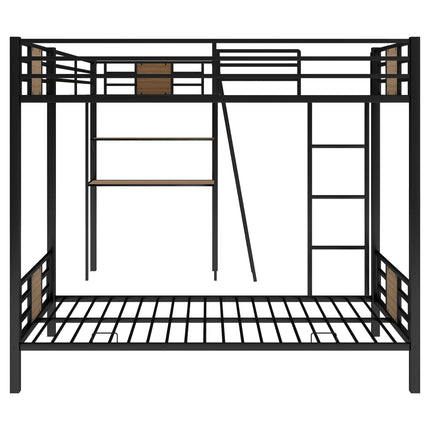 AS28- L-Shaped Twin over Twin Bunk Bed with Twin Size Loft Bed with Desk and Shelf - Likeshoppe 