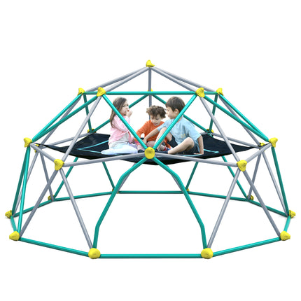 BB11-13ft Geometric Dome Climber Play Center, Kids Climbing Dome Tower with Hammock, Rust & UV Resistant Steel Supporting 1000 LBS - Likeshoppe 