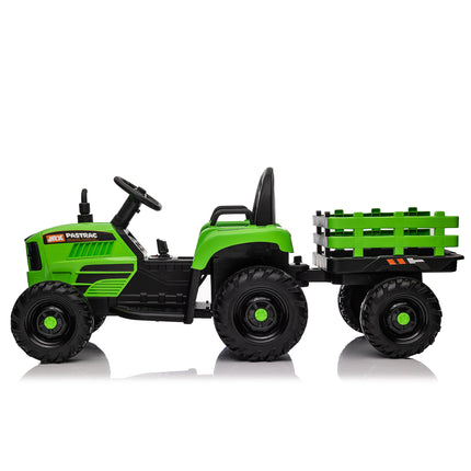 BH20- Ride on Tractor with Trailer,12V Battery Powered Electric Tractor Toy w/Remote Control,electric car for kids,Three speed adjustable,Power display, USB,MP3 ,Bluetooth,LED light,Two-point safety belt - Likeshoppe 