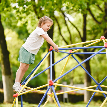 BB7- 10ft Geometric Dome Climber Play Center, Kids Climbing Dome Tower with Hammock, Rust & UV Resistant Steel Supporting 1000 LBS - Likeshoppe 