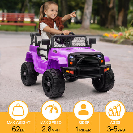 BH17- LEADZM Dual Drive 12V 4.5A.h with 2.4G Remote Control Jeep Purple - Likeshoppe 