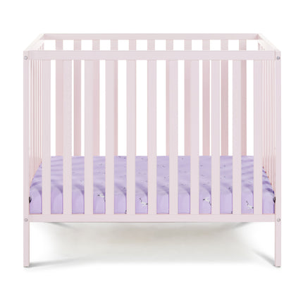 AO10- Palmer 3-in-1 Convertible Mini Crib Pastel Pink w/ Mattress Pad - Likeshoppe 