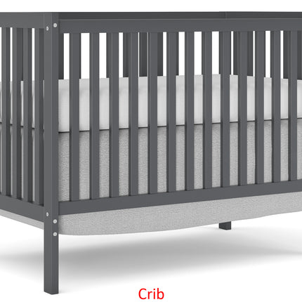 A02- Synergy,5-In-1 Convertible Crib, Converts from Baby Crib to Toddler Bed, Fits Standard Full-Size Crib Mattress ,Easy to Assemble 53*29*9 Inches-STORM GREY - Likeshoppe 