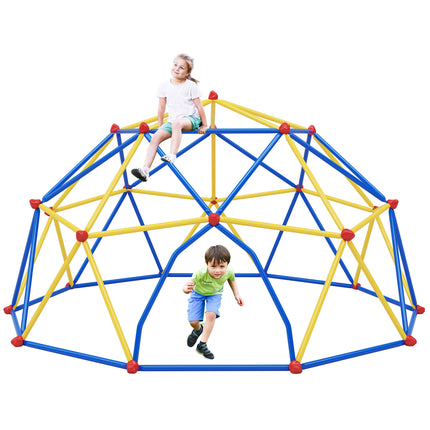 BB7- 10ft Geometric Dome Climber Play Center, Kids Climbing Dome Tower with Hammock, Rust & UV Resistant Steel Supporting 1000 LBS - Likeshoppe 