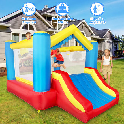 BC22- YARD Bounce House Inflatable Bounce House with Basketball Hoop Royal Bouncer for Kids, Outdoor Bouncy House, Durable Seam Forced Buffer Strips, Big Slide, 12 x 9 x 8 ft H, w/ UL Certified Air Blower - Likeshoppe 