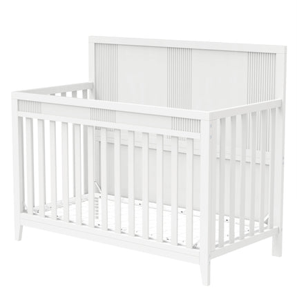 AO4-Certified Baby Safe Crib, Pine Solid Wood, Non-Toxic Finish, Snow White - Likeshoppe 