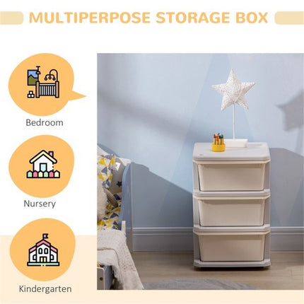 AU1- Kids Storage Unit Dresser-Cream White - Likeshoppe 