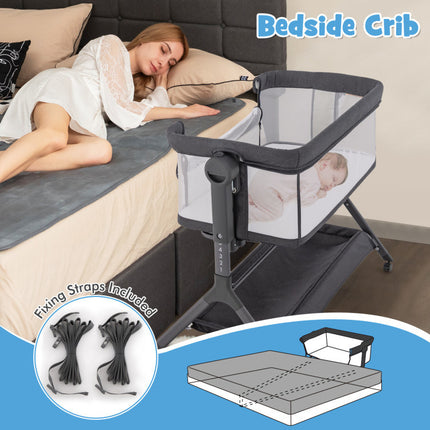 AP1- Height Adjustable Bedside Sleeper with Storage Bag and Soft Mattress for Baby - Likeshoppe 