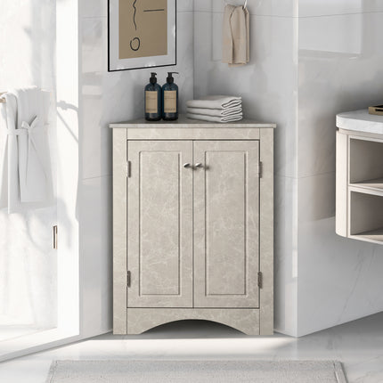 AM4- Triangle Bathroom Storage Cabinet with Adjustable Shelves;  Freestanding Floor Cabinet for Home Kitchen