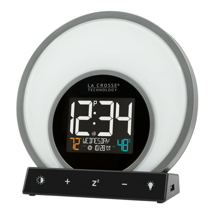 CH19- La Crosse Technology Soluna Black Digital Light Wake Up Alarm Clock with USB, C79141 - Likeshoppe 