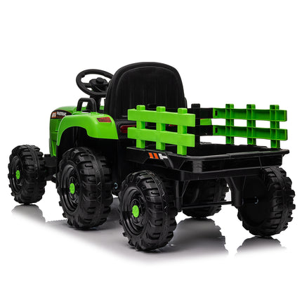 BH20- Ride on Tractor with Trailer,12V Battery Powered Electric Tractor Toy w/Remote Control,electric car for kids,Three speed adjustable,Power display, USB,MP3 ,Bluetooth,LED light,Two-point safety belt - Likeshoppe 