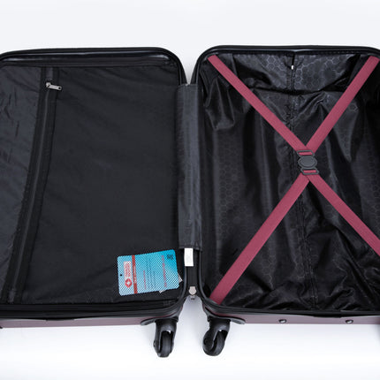 CA1- 3 Piece Luggage Sets ABS Lightweight Suitcase with Two Hooks;  Spinner Wheels;  TSA Lock;  (20/24/28)