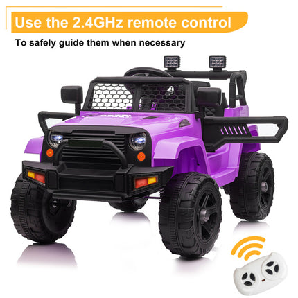 BH17- LEADZM Dual Drive 12V 4.5A.h with 2.4G Remote Control Jeep Purple - Likeshoppe 