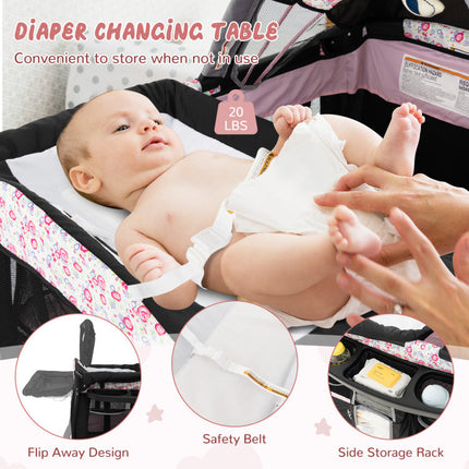 AP2- 4 in 1 Portable Pack and Play Baby Nursery Center with Bassinet - Likeshoppe 