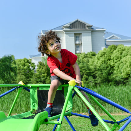 BB14- Kids Climbing Dome Jungle Gym - 6 ft Geometric Playground Dome Climber Play Center with 4.6ft Wave Slide, Rust & UV Resistant Steel Supporting 800 LBS - Likeshoppe 