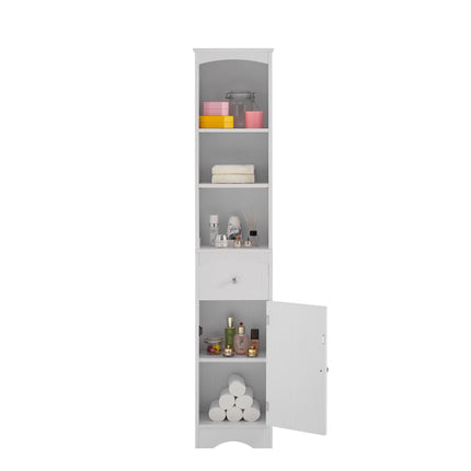 AN3- Tall Bathroom Cabinet;  Freestanding Storage Cabinet with Drawer;  MDF Board;  Adjustable Shelf - Likeshoppe 