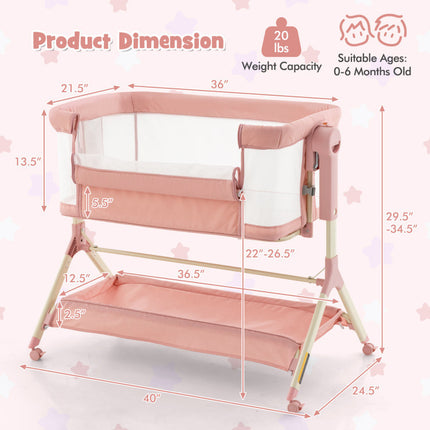 AP1- Height Adjustable Bedside Sleeper with Storage Bag and Soft Mattress for Baby - Likeshoppe 