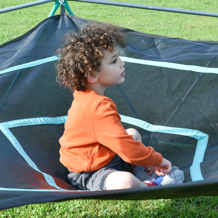 BB11-13ft Geometric Dome Climber Play Center, Kids Climbing Dome Tower with Hammock, Rust & UV Resistant Steel Supporting 1000 LBS - Likeshoppe 