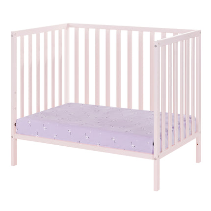 AO10- Palmer 3-in-1 Convertible Mini Crib Pastel Pink w/ Mattress Pad - Likeshoppe 