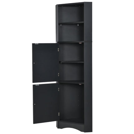 AM3- Tall Bathroom Corner Cabinet;  Freestanding Storage Cabinet with Doors and Adjustable Shelves;  MDF Board - Likeshoppe 