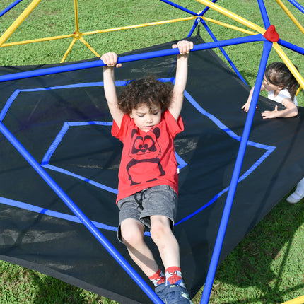 BB7- 10ft Geometric Dome Climber Play Center, Kids Climbing Dome Tower with Hammock, Rust & UV Resistant Steel Supporting 1000 LBS - Likeshoppe 