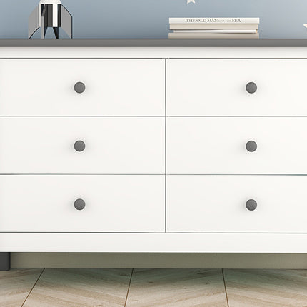 AU9- Wooden Storage Dresser with 6 Drawers,Storage Cabinet for kids Bedroom,White+Gray - Likeshoppe 