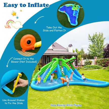 BC20- 7 in 1 Inflatable Bounce House with Splashing Pool - Likeshoppe 