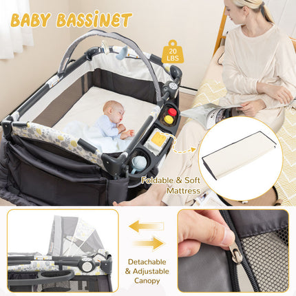 AP2- 4 in 1 Portable Pack and Play Baby Nursery Center with Bassinet - Likeshoppe 