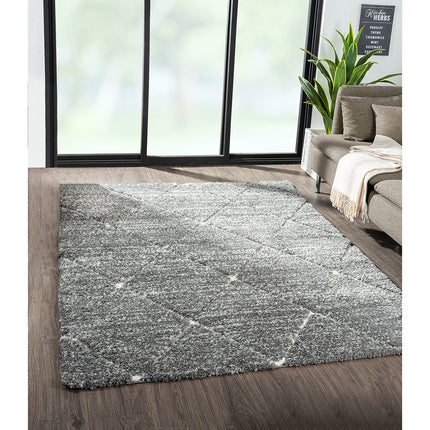 AQ9- Talas Trellis Area Rug in Grey and Cream - Likeshoppe 