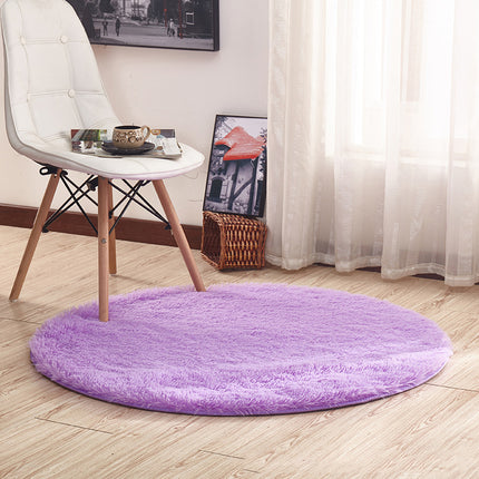 AR7- Round Rug for Bedroom, Fluffy Round Circle Rug for Kids Room