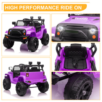 BH17- LEADZM Dual Drive 12V 4.5A.h with 2.4G Remote Control Jeep Purple - Likeshoppe 