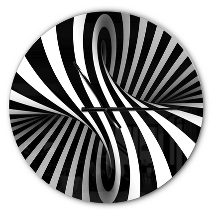 CG13- Designart 'Black and White Spiral ' Modern wall clock(Size 23" x 23") - Likeshoppe 