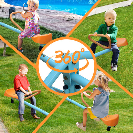 BD1- Outdoor Kids Spinning Seesaw Sit and Spin Teeter Totter Outdoor Playground Equipment Swivel Teeter Totter for Backyard - Likeshoppe 