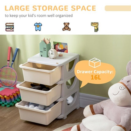 AU1- Kids Storage Unit Dresser-Cream White - Likeshoppe 